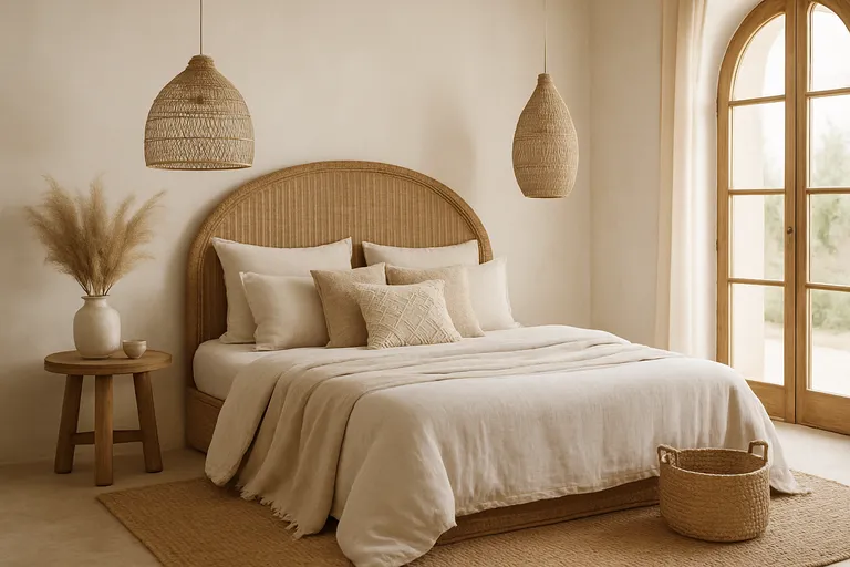 Slaapkamer ibiza style: kleuren, materialen en texturen