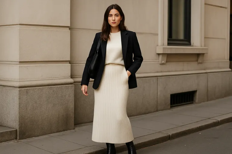 Van werk tot weekend: zo draag je de gebreide maxirok moeiteloos chic