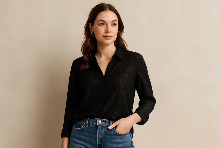Zo style je je zwarte glitterblouse